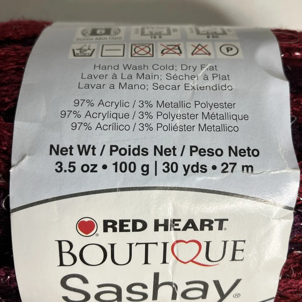 Red Heart Boutique Sashay Yarn #1943 Tango Super‎ bulky 6